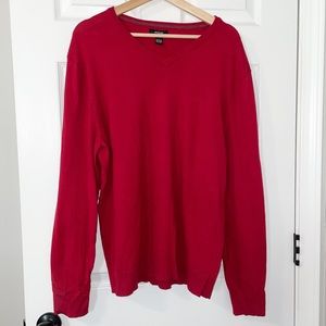 Alfani Red V-neck Sweater - size L